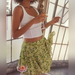 Aerie, Chiffon Wrap Skirt, Sharp Green, Size L